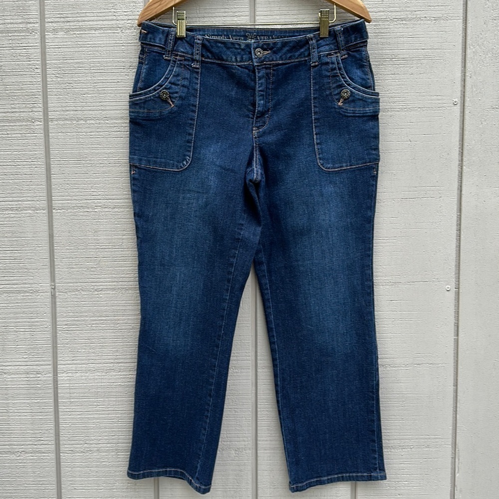 Simply Vera Vera Wang Straight Leg Crop Jeans - Dark Wash